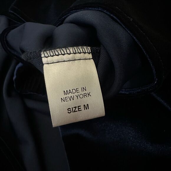 NWOT PETERSYN Lily Velvet Off-The-Shoulder Top Long Sleeve in Midnight Blue - Picture 8 of 10